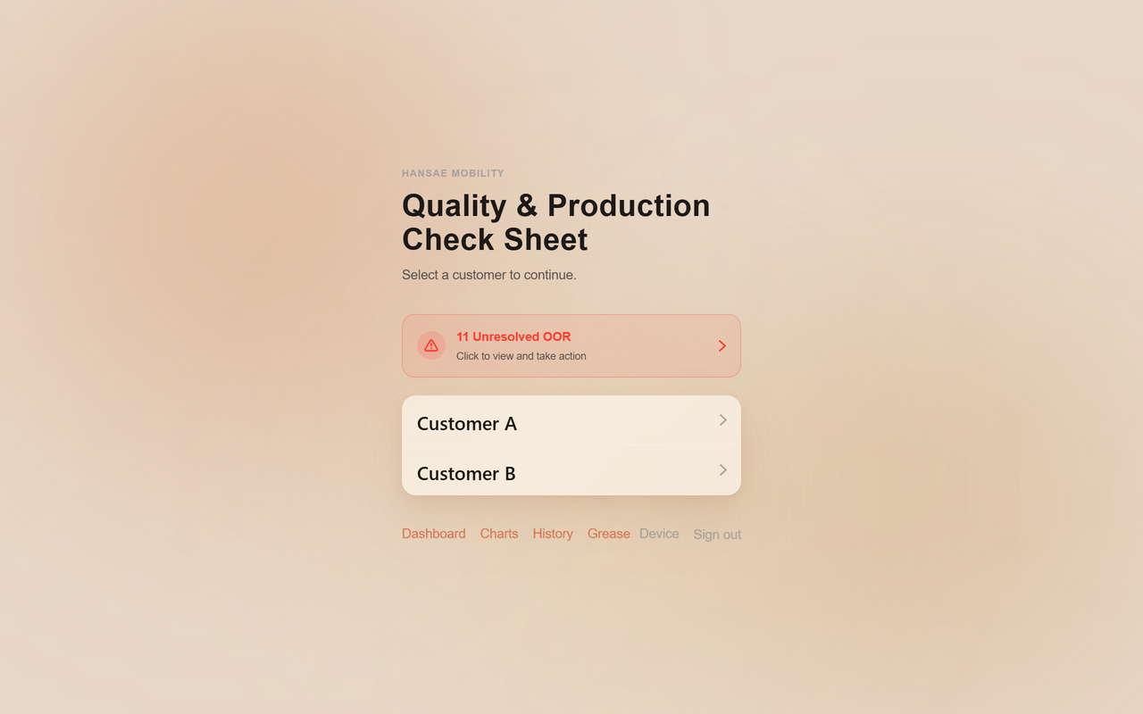 QC Checklist Web App